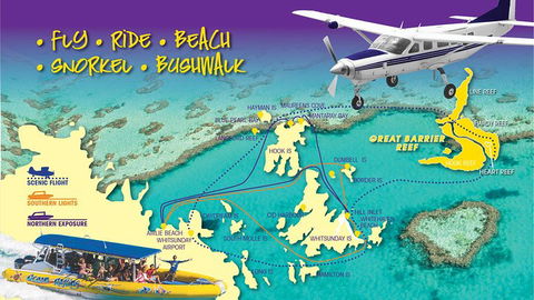 Scenic Flight - Great Barrier Reef, Heart Reef, Whitehaven Beach & Hill Inlet! - Winery Find 0